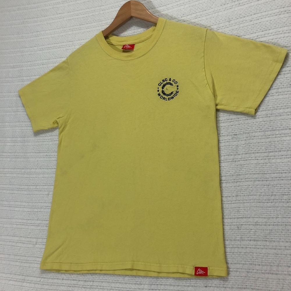 CLSC & CO‎ T-Shirt Graphic Logo Short Sleeve Casual Yellow Small
